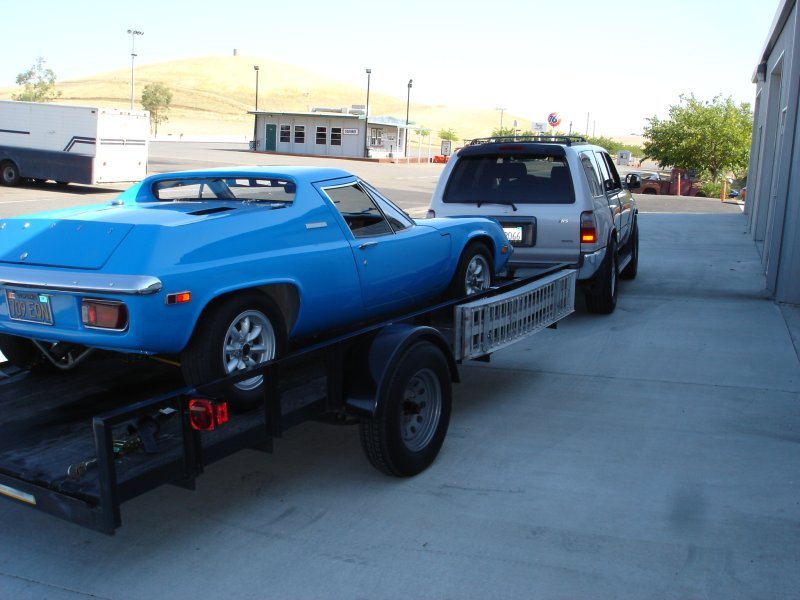 Europa on trailer, Thunderhill