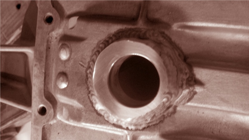 Picture repaired machined bell housing
