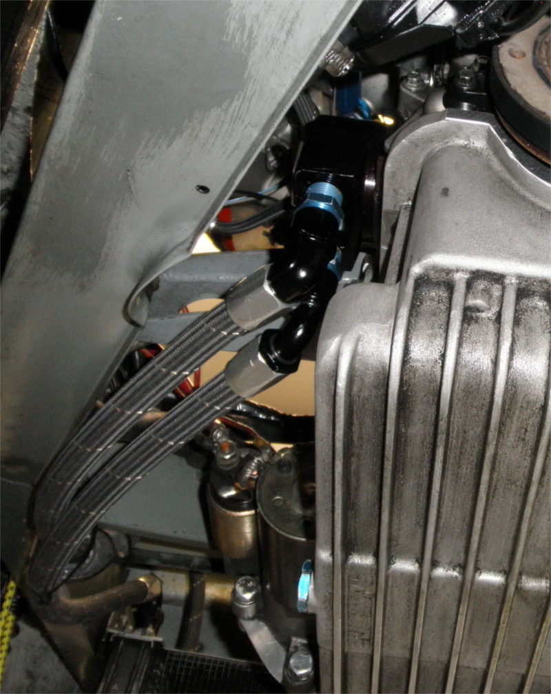 picture of oil system Canton block and hoses