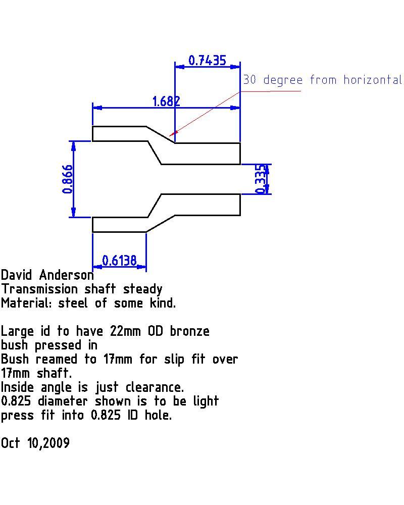 drawing of new crankshaft extension